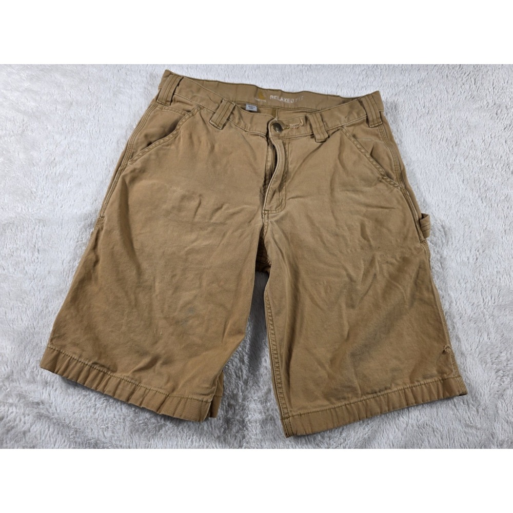Carhartt Relaxed Fit Shorts 32x10‎ Tan Carpenter Utility Work Gorp Distressed